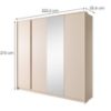 Obrazek Szafa DAST 4D lustro beż