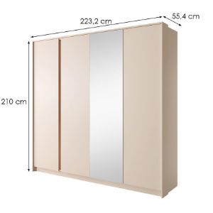 Obrazek Szafa DAST 4D lustro beż