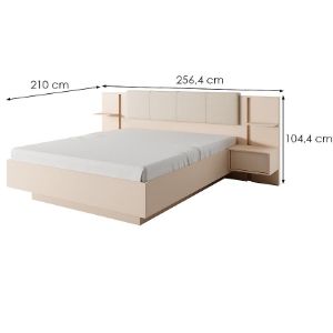 Obrazek Łóżko DAST ze stolikami beż