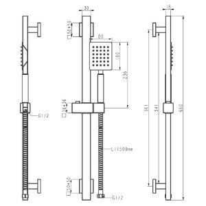 Obrazek Zestaw natryskowy Remi X 1-F inox
