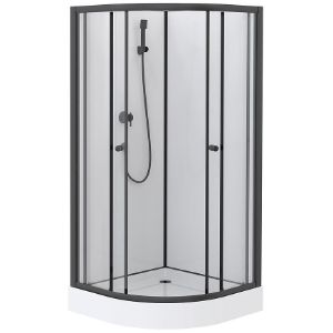Obrazek Kabina prysznicowa półokrągła Elize 90x90x200 black