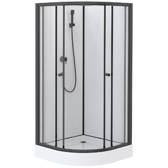 Obrazek Kabina prysznicowa półokrągła Elize 90x90x200 black