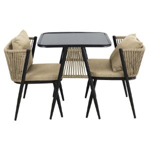 Obrazek Komplet mebli ogrodowych Korfu beżowy 2+1