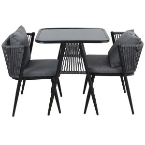 Obrazek Komplet mebli ogrodowych Korfu szary 2+1