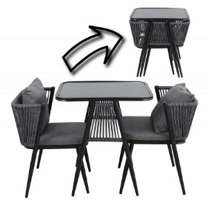 Obrazek Komplet mebli ogrodowych Korfu szary 2+1