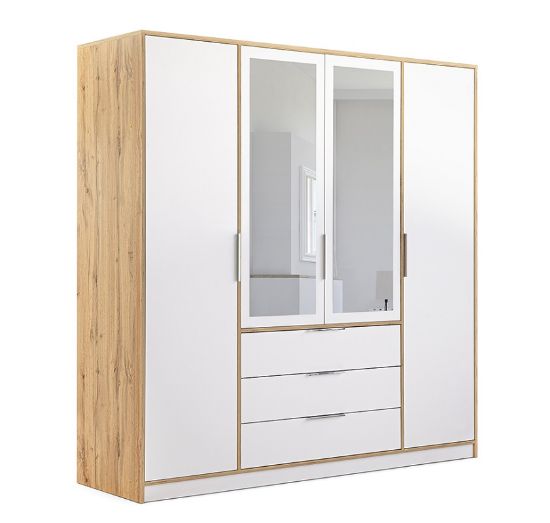 Obrazek Szafa z lustrem Lati D4 dąb wotan/biały