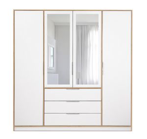 Obrazek Szafa z lustrem Lati D4 dąb wotan/biały