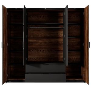 Obrazek Szafa MILTON 4D2S lustro kasztan/antracyt