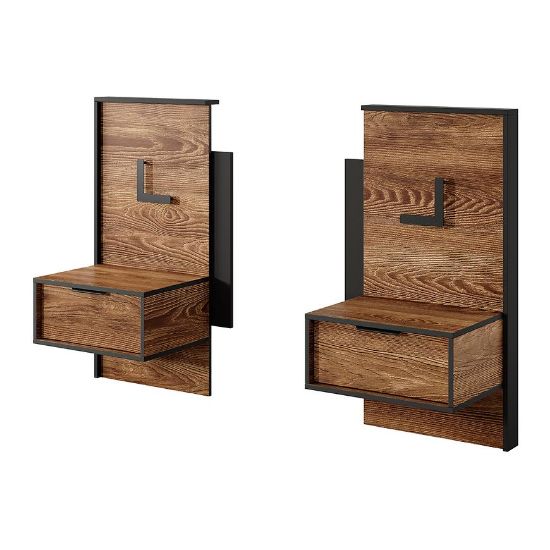 Obrazek Stoliki Nocne MILTON 2sztuki Kasztan/antracyt