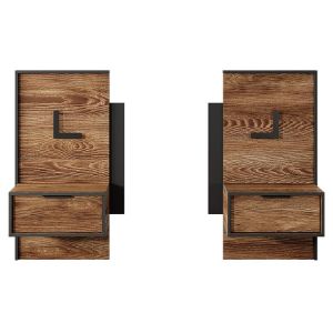 Obrazek Stoliki Nocne MILTON 2sztuki Kasztan/antracyt