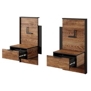 Obrazek Stoliki Nocne MILTON 2sztuki Kasztan/antracyt