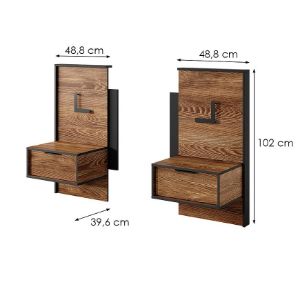 Obrazek Stoliki Nocne MILTON 2sztuki Kasztan/antracyt