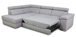 Obrazek Narożnik z funkcją spania Wersal beżowy popiel prawy