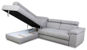 Obrazek Narożnik z funkcją spania Wersal beżowy popiel prawy