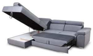 Obrazek Narożnik z funkcją spania Wersal popielaty prawy