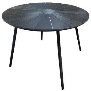 Obrazek Stół ogrodowy Parker okrągły z blatem z polywood czarny 120cm