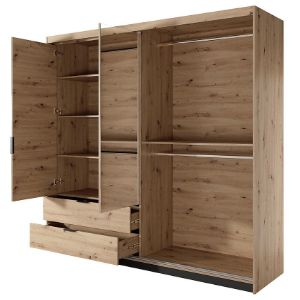 Obrazek Szafa TALLY 4D2S lustro dąb artisan/antracyt