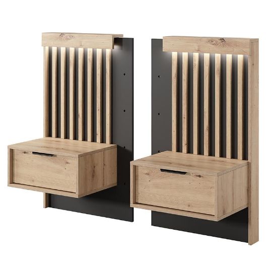 Obrazek Stoliki nocne TALLY 2sztuki dąb artisan/antracyt