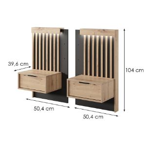 Obrazek Stoliki nocne TALLY 2sztuki dąb artisan/antracyt