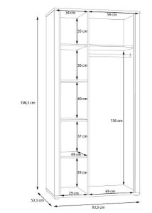 Obrazek Szafa dwudrzwiowa Savios DDLS822