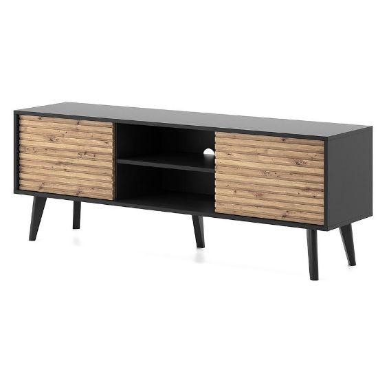 Obrazek Szafka RTV WILLOW WRTV154 dąb artisan/czarny