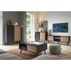 Obrazek Stolik kawowy WILLOW dąb artisan/czarny