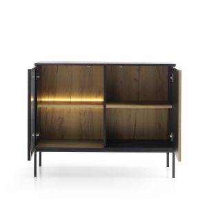 Obrazek Komoda Sento K104 czarny/dąb wotan