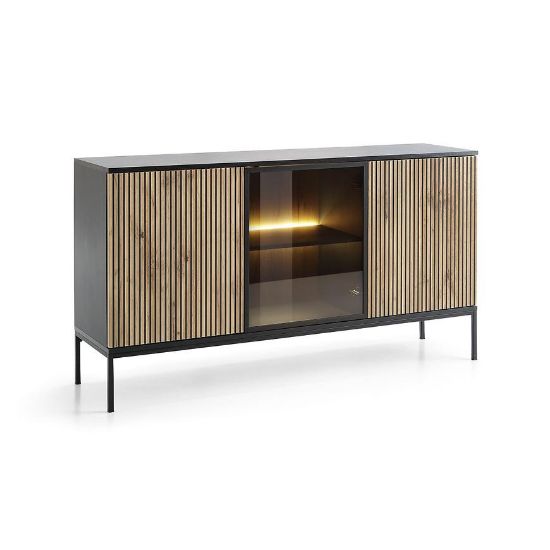 Obrazek Komoda Sento K154 czarny/dąb wotan