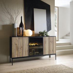Obrazek Komoda Sento K154 czarny/dąb wotan