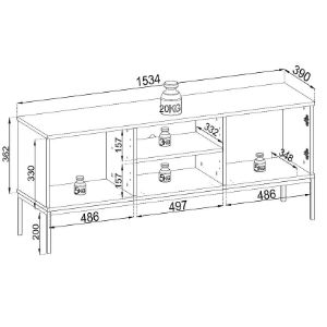 Obrazek Szafka RTV Sento 154 czarny/dąb wotan