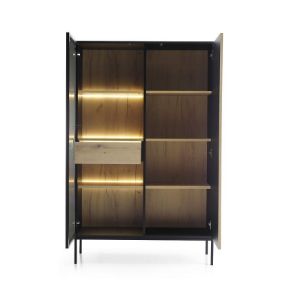 Obrazek Witryna Sento WTSZ104 czarny/dąb wotan