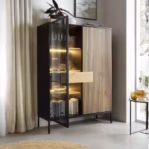 Obrazek Witryna Sento WTSZ104 czarny/dąb wotan