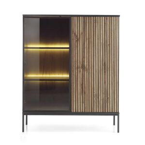 Obrazek Witryna Sento WT104 czarny/dąb wotan