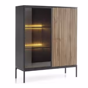 Obrazek Witryna Sento WT104 czarny/dąb wotan