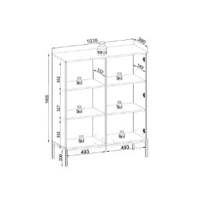 Obrazek Witryna Sento WT104 czarny/dąb wotan