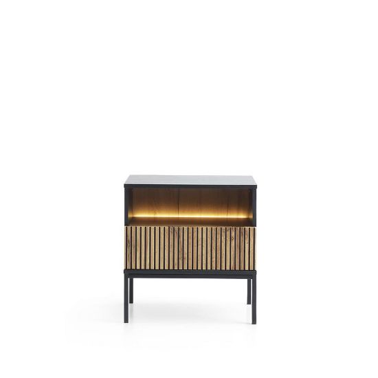 Obrazek Szafka nocna Sento S54 czarny/dąb wotan