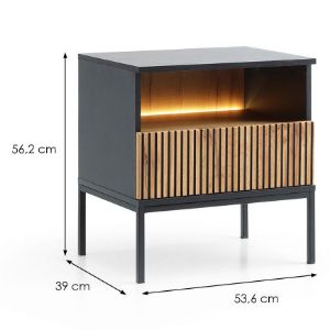 Obrazek Szafka nocna Sento S54 czarny/dąb wotan