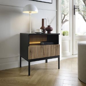 Obrazek Szafka nocna Sento S54 czarny/dąb wotan