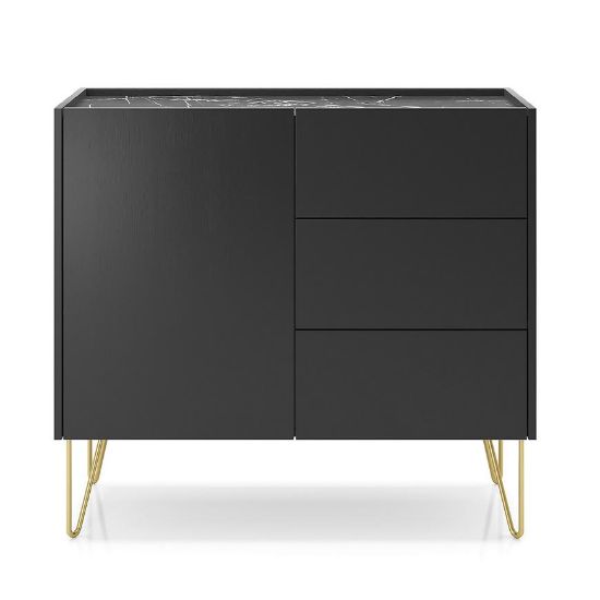 Obrazek Komoda Harmony KSZ97 czarny grafit/marmur black