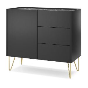 Obrazek Komoda Harmony KSZ97 czarny grafit/marmur black