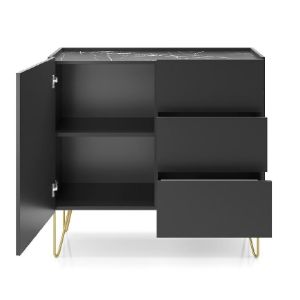 Obrazek Komoda Harmony KSZ97 czarny grafit/marmur black