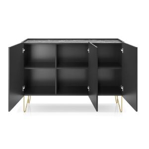 Obrazek Komoda Harmony K144 czarny grafit/marmur black