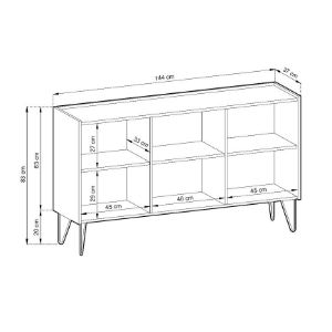 Obrazek Komoda Harmony K144 czarny grafit/marmur black