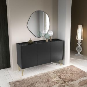 Obrazek Komoda Harmony K144 czarny grafit/marmur black