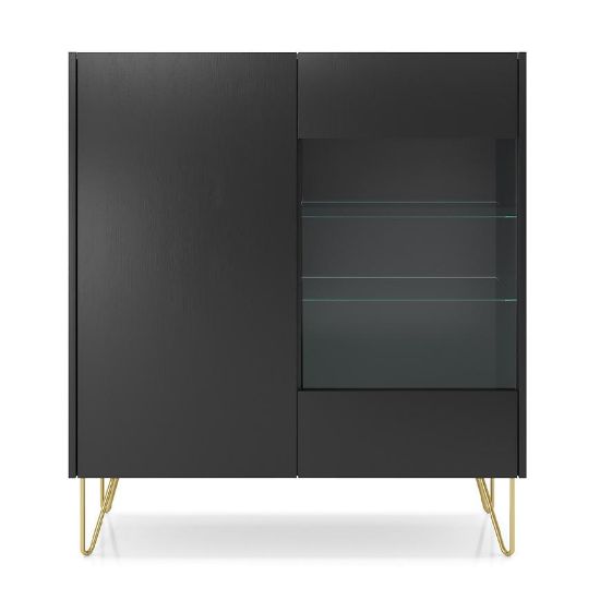 Obrazek Witryna Harmony WT97 czarny grafit/marmur black