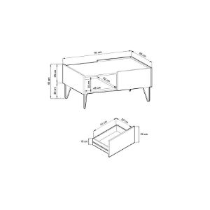 Obrazek Ława Harmony L97 czarny grafit/marmur black