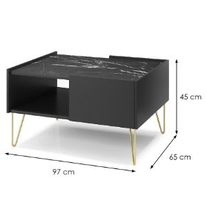 Obrazek Ława Harmony L97 czarny grafit/marmur black