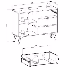 Obrazek Komoda Forest KSZD106 eukaliptus/jodełka scandi