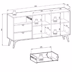 Obrazek Komoda Forest KSZ158 eukaliptus/jodełka scandi