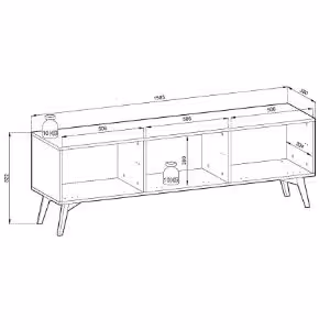Obrazek Szafka RTV Forest 158 beż piaskowy/jodełka scandi